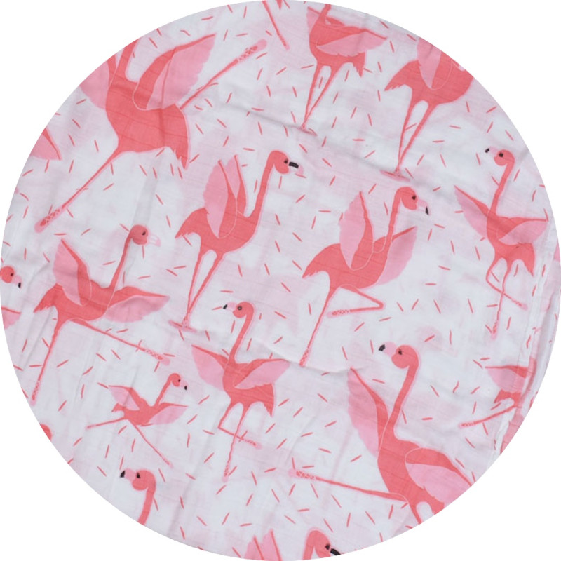 Flamingo Design Muslin Swaddle Blankets Organic Cotton soft and Hypoallergenic